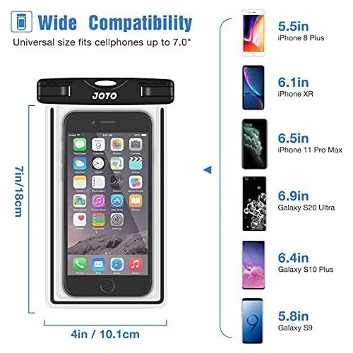  [아마존베스트]JOTO Universal Waterproof Case, Cellphone Dry Bag for iPhone Xs Max XR X 8 7 6S Plus SE 2020, Galaxy S10 S10e S9 S8 Plus/S6/Note 8 6 5 4, Pixel 3 XL/3 HTC LG Sony Nokia Motorola up