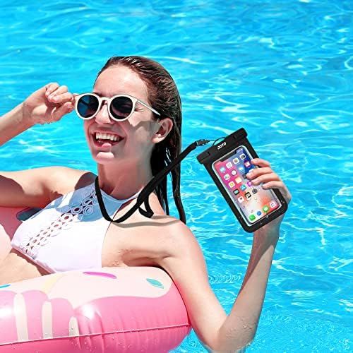  [아마존베스트]JOTO Universal Waterproof Pouch Phone Dry Bag Underwater Case for iPhone 12 Pro Max/11 Pro Max/XS Max XR X 8 7 6S Plus Galaxy Pixel up to 6.8 inch -4 Pack, 2Black/2Clear