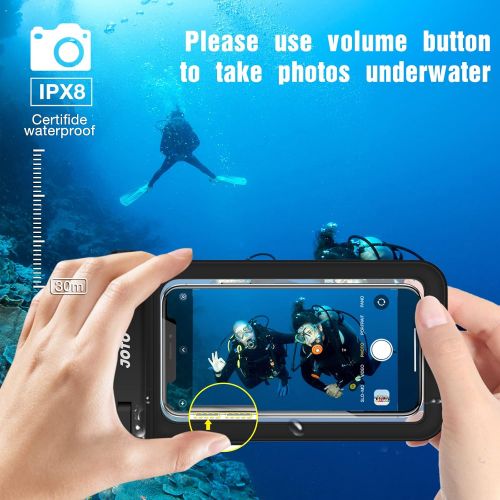  [아마존베스트]JOTO Universal Waterproof Pouch Phone Dry Bag Underwater Case for iPhone 12 Pro Max/11 Pro Max/XS Max XR X 8 7 6S Plus Galaxy Pixel up to 6.8 inch -4 Pack, 2Black/2Clear