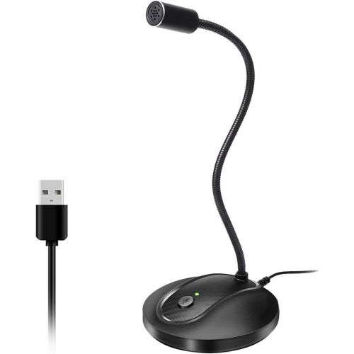  [아마존베스트]JOUNIVO USB Desktop Microphone with Mute Button,Plug&Play Condenser,Computer, PC, Laptop, Mac, PS4 Mic LED Indicator -360 Gooseneck Design -Recording, Dictation, YouTube, Gaming, Streaming