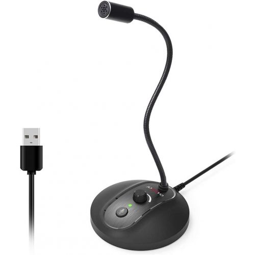  [아마존베스트]JOUNIVO USB Computer Microphone with Mute Button,Plug&Play Condenser,Desktop, PC, Laptop, Mac, PS4 Mic LED Indicator -360 Gooseneck Design -Recording, Dictation, YouTube, Gaming, Streaming