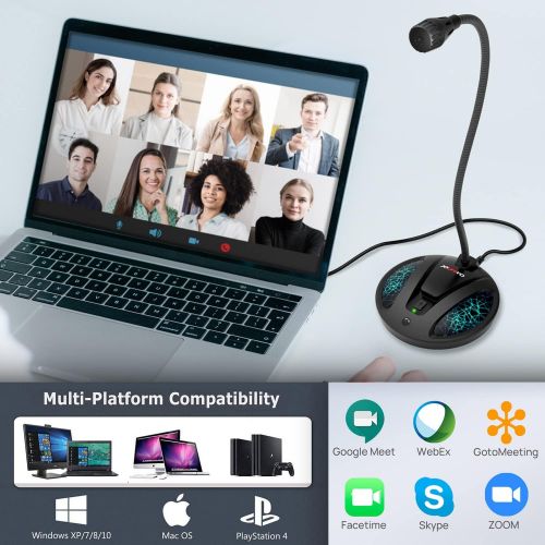  [아마존베스트]JOUNIVO USB PC Microphone, Computer Recording Condenser Cardioid Mic with Mute Button & LED Indicator for Laptop, Mac, PS4 - Voice Recording, Podcasting, Skype, YouTube, Games, Streaming (