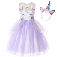 JOVMIN Girls Princess Dress Unicorn Costume Outfit Flower Fancy Princess Party Dress with Headband