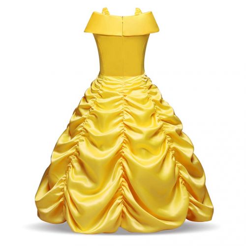  JOVMIN Girls Princess Belle Costume Layered Off Shoulder Gown Party Dress