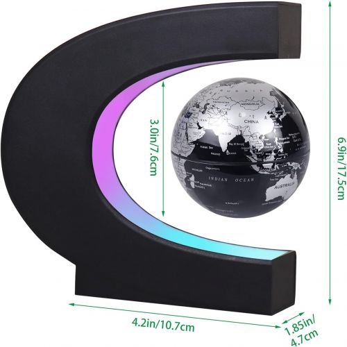  [아마존베스트]JOWHOL Magnetic Floating Globe with LED Lights, Perpetual Auto-Rotating, 3 inch Floating Globe, Perfect Cool Gift for Men, Kids, Office Decor, Desk Decor, Education Teaching Demo (