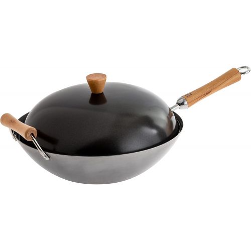  Joyce Chen , Classic Series Carbon Steel Wok Set, 4-Piece, 14-Inch, Charcoal