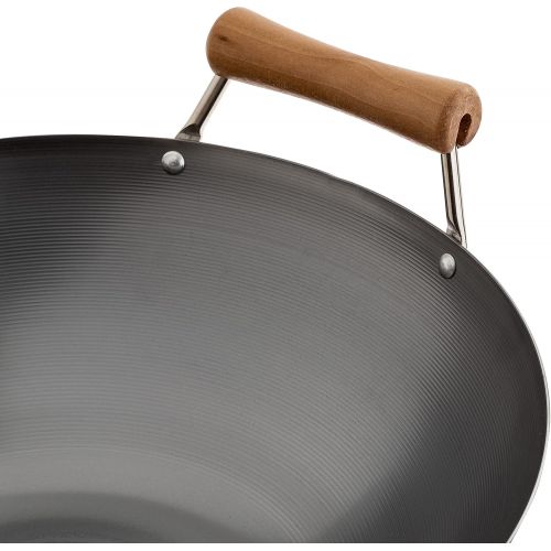  Joyce Chen , Classic Series Carbon Steel Wok Set, 4-Piece, 14-Inch, Charcoal