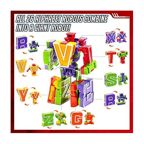  JOYIN Alphabet Robots Toys for Kids, ABC Learning Toys, Alphabots, Letters, Toddlers Education Toy, Carnival Prizes, Christmas Toys, Treasure Box and Prize for Classroom