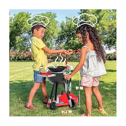  JOYIN 34 PCS Cooking Toy Set, Kitchen Toy Set, Toy BBQ Grill Set, Little Chef Play, Kids Grill Playset Interactive BBQ Toy Set for Kids