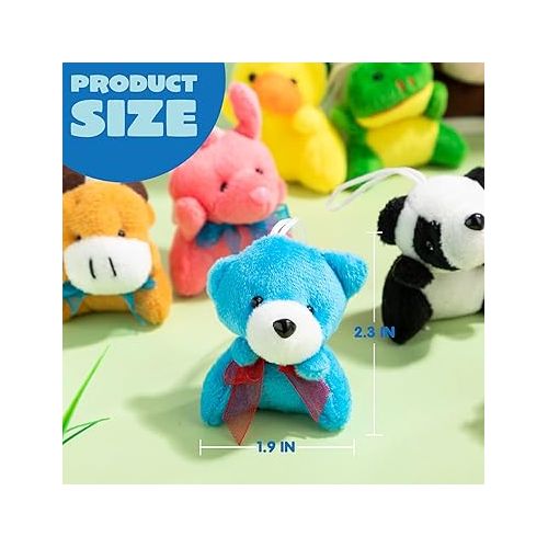  JOYIN Mini Animal Plush Toy Assortment, Small Animals Plush Keychain Decoration