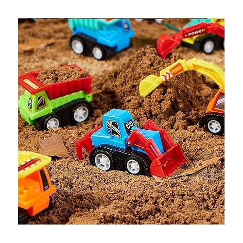  JOYIN 12-Piece Mini Construction Car Set, Plastic, Unisex, Non-Riding Toy Vehicle, Perfect for Imaginative Play and Parties