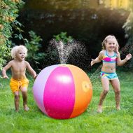 JOYIN Beach Ball Sprinkler (25” Dia. 88” Perimeter), Large Kids Water Toy for Outdoor, Yard Lawn, Swimming Pool, Beach Play