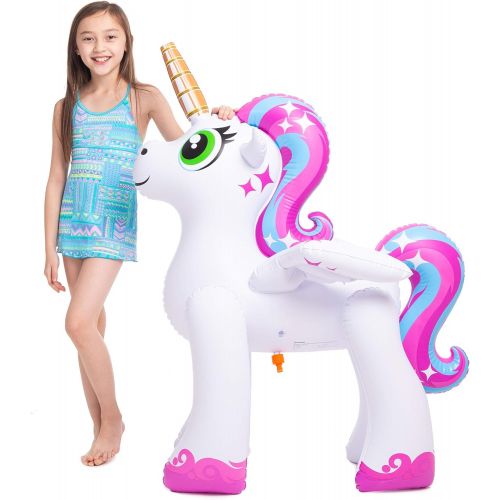  JOYIN Inflatable Unicorn Yard Sprinkler, Alicorn/ Pegasus Lawn Sprinkler for Kids (4 Feet)