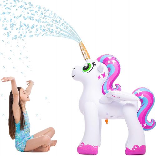  JOYIN Inflatable Unicorn Yard Sprinkler, Alicorn/ Pegasus Lawn Sprinkler for Kids (4 Feet)