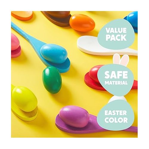  JOYIN 24 PCS Easter Egg and Spoon Race Game Set, 12 Players Carnival Game for Kids & Family Activity Holiday Outdoor Yard Easter Egg Hunt Birthday Party Lawn