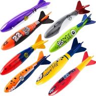 JOYIN 8 Pack Pool Toys, Shark Underwater Diving Toys, Colorful Swimming Toy Sinking Throwing for Kids Gifts Summer Swim Dive Training Water Fun Pool Games(Sharks)