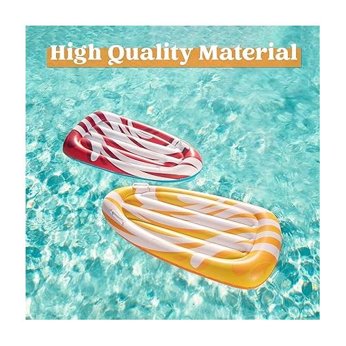  JOYIN 2 Pack Inflatable Body Boards with Handles for Water Slides, Surfing Board for Slip Slide, Swimming Pool Floating Water Boards Learn to Swim, Summer Water Fun Toy for Kids and Toddlers