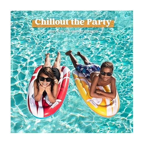  JOYIN 2 Pack Inflatable Body Boards with Handles for Water Slides, Surfing Board for Slip Slide, Swimming Pool Floating Water Boards Learn to Swim, Summer Water Fun Toy for Kids and Toddlers