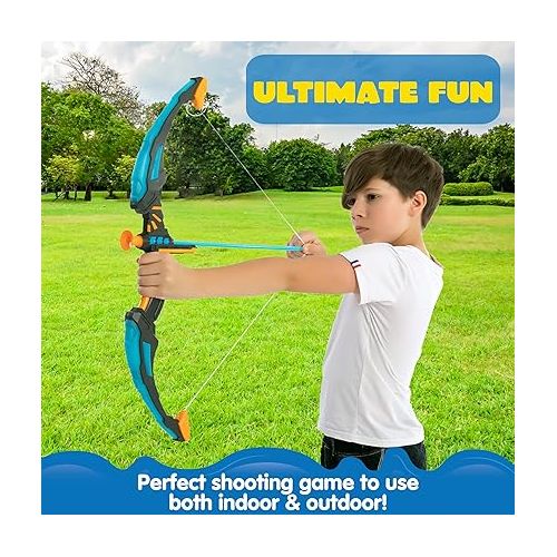  JOYIN 2 Pack Bow and Arrow Archery Toy Set for Kids, Light Up Archery Play Set with 2 Luminous Bows, 18 Suction Cups Arrows, 6 Targets, and 2 Quivers