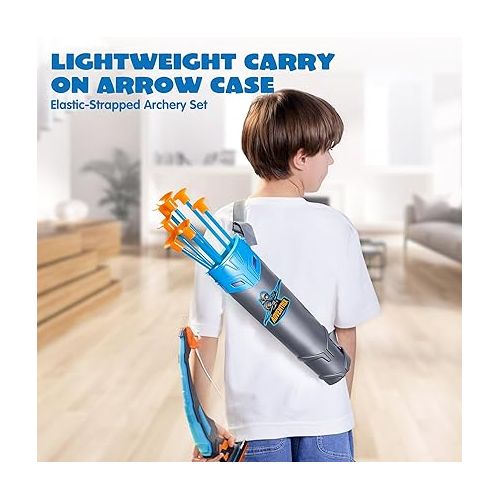  JOYIN LED Bow and Arrow for Kids, Light Up Archery Toy Play Set with Suction Cups Arrows, Targets & Arrow Case, Indoor and Outdoor Hunting Play Gift Toys for Boys Girls 3-12