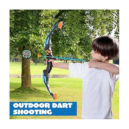  JOYIN LED Bow and Arrow for Kids, Light Up Archery Toy Play Set with Suction Cups Arrows, Targets & Arrow Case, Indoor and Outdoor Hunting Play Gift Toys for Boys Girls 3-12