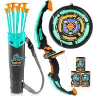 JOYIN Kids Bow and Arrow Set, LED Light Up Archery Toy Set with 9 Suction Cup Arrows, Target & Arrow Case, Indoor and Outdoor Hunting Play Gift Toys for Kids, Boys & Girls Ages 3-12