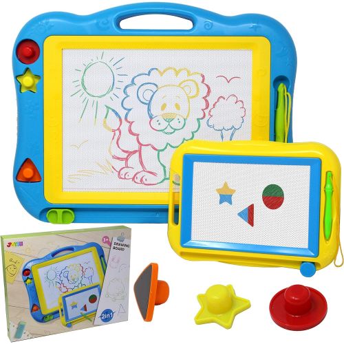  [아마존베스트]2 Magna Doodle Boards with Multi-Colors Drawing Screens, 13” x 17” Erasable Magnetic Drawing Sketch Board for Toddler Painting, Travel Gaming Pad Toy, Birthday Gift Present, Easter