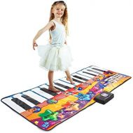 [아마존베스트]Joyin Toy 71 Gigantic Keyboard Playmat Piano Play Mat Kids Electronic Music Playmat Colorful Dance Mat-24 Keys with Record, Playback, Demo, Play, Adjustable Vol. Mode