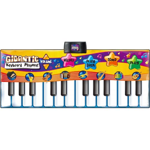  [아마존베스트]Joyin Toy 71 Gigantic Keyboard Playmat Piano Play Mat Kids Electronic Music Playmat Colorful Dance Mat-24 Keys with Record, Playback, Demo, Play, Adjustable Vol. Mode