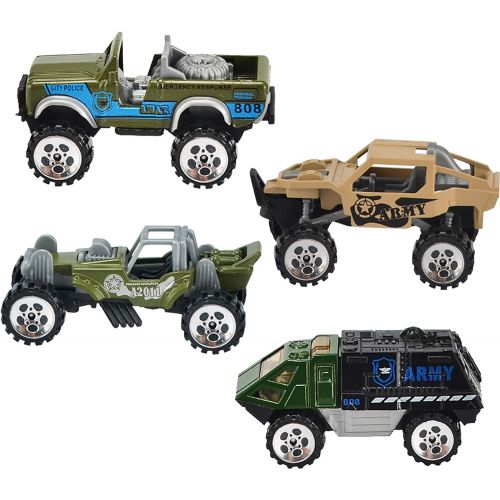  [아마존베스트]JOYIN 10 in 1 Die-cast Military Truck Army Vehicle Mini Battle Car Toy Set in Carrier Truck