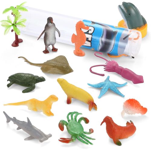  [아마존베스트]JOYIN 69 Pieces Natural World Animal Dinosaur Insect Sea Animal Farm Animal Figures Stocking Stuffer Mini Plastic Vinyl Assorted Figures Playset