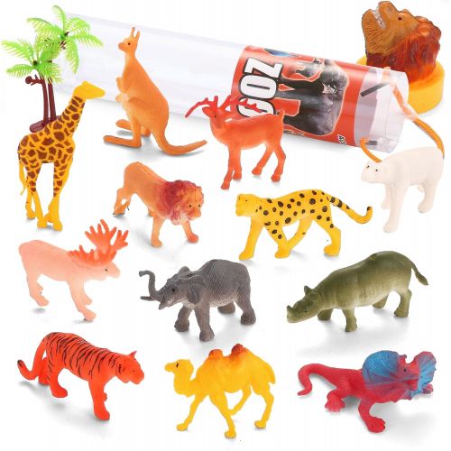  [아마존베스트]JOYIN 69 Pieces Natural World Animal Dinosaur Insect Sea Animal Farm Animal Figures Stocking Stuffer Mini Plastic Vinyl Assorted Figures Playset