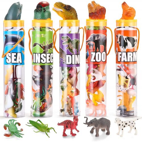  [아마존베스트]JOYIN 69 Pieces Natural World Animal Dinosaur Insect Sea Animal Farm Animal Figures Stocking Stuffer Mini Plastic Vinyl Assorted Figures Playset