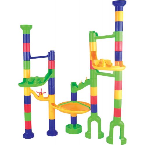  [아마존베스트]JOYIN 149 Pcs Marble Run Premium Set, Construction Building Blocks Toys, STEM Learning Toy, Educational Building Block Toy(109 Solid-Colors Plastic Pieces + 40 Glass Marbles)