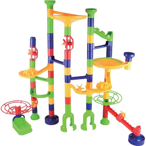  [아마존베스트]JOYIN 149 Pcs Marble Run Premium Set, Construction Building Blocks Toys, STEM Learning Toy, Educational Building Block Toy(109 Solid-Colors Plastic Pieces + 40 Glass Marbles)