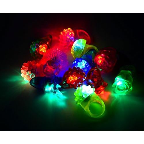  [아마존 핫딜]  [아마존핫딜]JOYIN 60 LED Spielwaren Party Zubehoer Mitgebsel fuer Kinder Kindergeburtstag Gastgeschenke -44 LED Fingerlicht Fingerring Leuchtringe 12 LED Blinkend Ringe und 4 LED Brille