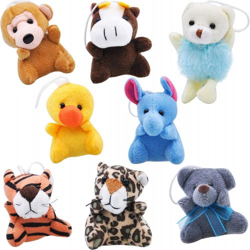  Joyin Toy 24 Pack Mini Animal Plush Toy Assortment (24 units 3 each) Kids Valentine Gift Easter Egg Filter Party Favors