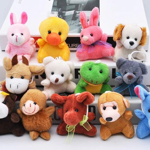  Joyin Toy 24 Pack Mini Animal Plush Toy Assortment (24 units 3 each) Kids Valentine Gift Easter Egg Filter Party Favors