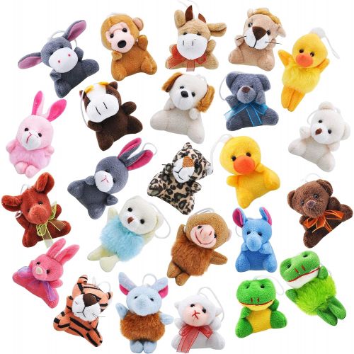  Joyin Toy 24 Pack Mini Animal Plush Toy Assortment (24 units 3 each) Kids Valentine Gift Easter Egg Filter Party Favors