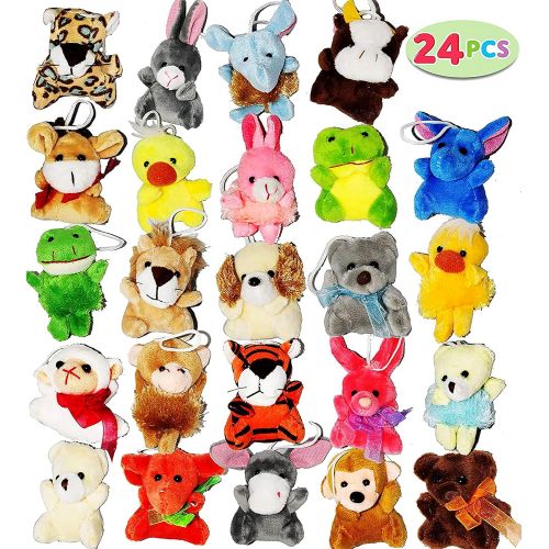  Joyin Toy 24 Pack Mini Animal Plush Toy Assortment (24 units 3 each) Kids Valentine Gift Easter Egg Filter Party Favors