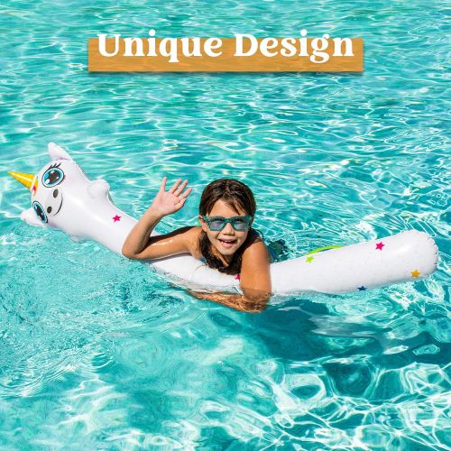  JOYIN 58 Inflatable Unicorn Noodle Pool Float  Swimming Noodle Float, Funny Inflatable Pool Toys for Kids, Unicorn Pool Noodle