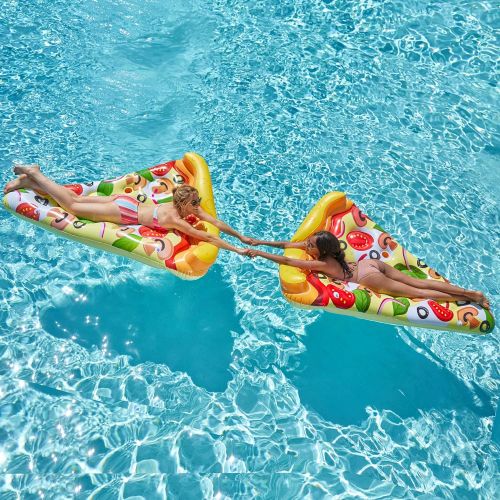  JOYIN Giant Inflatable Pizza Slice Pool Float (Vegetarian) with Cup Holders for Inflatable Pool Float Party Decorations, Extra Large Summer Pool Raft