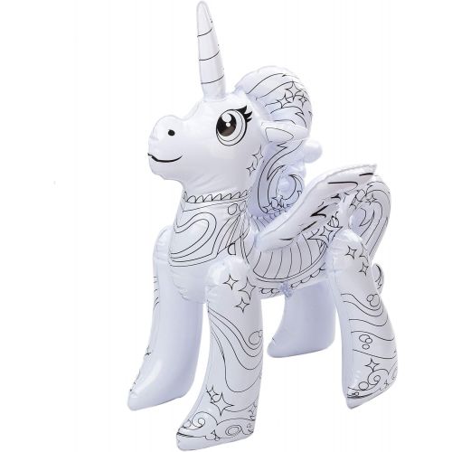  JOYIN Inflatable Unicorn Coloring Craft Toy Set for Kids Coloring Activity, Paint Your Own Unicorn Arts and Craft for Girls and Boys, Small Unicorn Toy for Christmas Gift