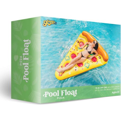  JOYIN Giant Inflatable Pizza Slice Pool Float, Fun Pool Floaties, Swim Party Toy, Summer Pool Raft (1 Pack), Extra Large with Cup Holders