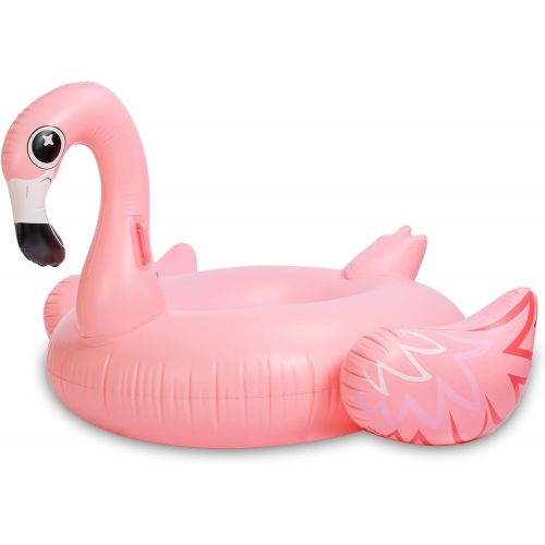  JOYIN Giant Inflatable Luxurious Flamingo Pool Float, Fun Beach Floaties, Swim Party Toys, Pool Island, Summer Pool Raft Lounge for Adults & Kids