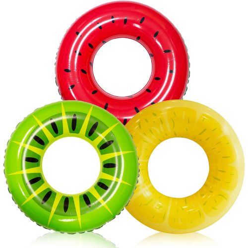  JOYIN Inflatable Pool Floats 32.5 (3 Pack), Fruit Pool Tubes, Pool Toys for Swimming Pool Party Decorations