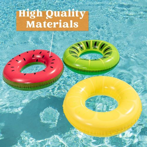  JOYIN Inflatable Pool Floats 32.5 (3 Pack), Fruit Pool Tubes, Pool Toys for Swimming Pool Party Decorations