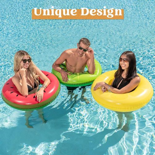  JOYIN Inflatable Pool Floats 32.5 (3 Pack), Fruit Pool Tubes, Pool Toys for Swimming Pool Party Decorations