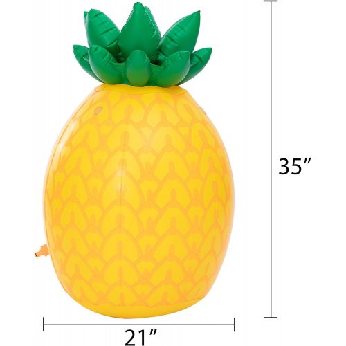  JOYIN Inflatable Tropical Pineapple Sprinkler, 35” Lawn Sprinkler for Kids Water Toy for Boys Girls Water Party Outdoor Sprinkler for Water Fun