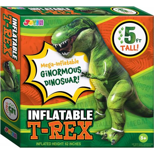  JOYIN Giant T-Rex Dinosaur Inflatable for Pool Party Decorations, Birthday Party Gift for Kids and Adults (Over 5Ft. Tall)
